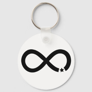 Porte-clés Black Infinity Symbol with star