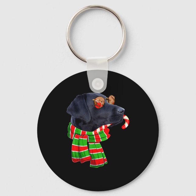 Porte-clés Black Lab Labrador Dog Owners Christmas Xmas Holid (Recto)