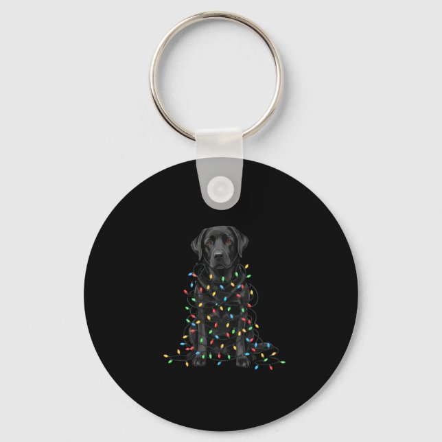 Porte-clés Black Labrador Christmas I'm Fine Everything Is Fi (Recto)