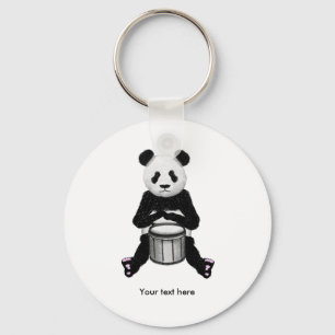 Porte-clés BLack mignon et tambour Panda blanc