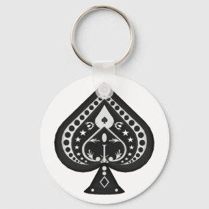 Porte-clés Black Spades: Playing Cards Suit: