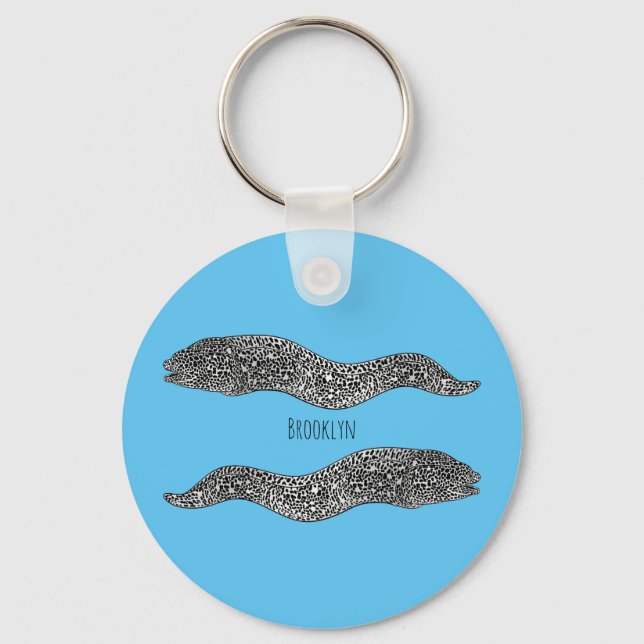 Porte-clés Black spotted moray eel cartoon (Recto)