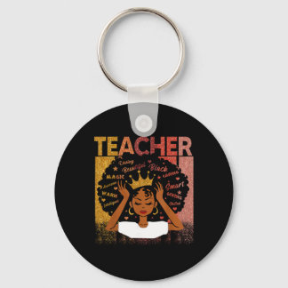 Porte-clés Black Teacher Magic Black History Month Afro Hair 