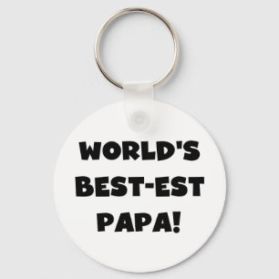 Porte-clés Black Text World's Best of Papa Tshirts and Gifts