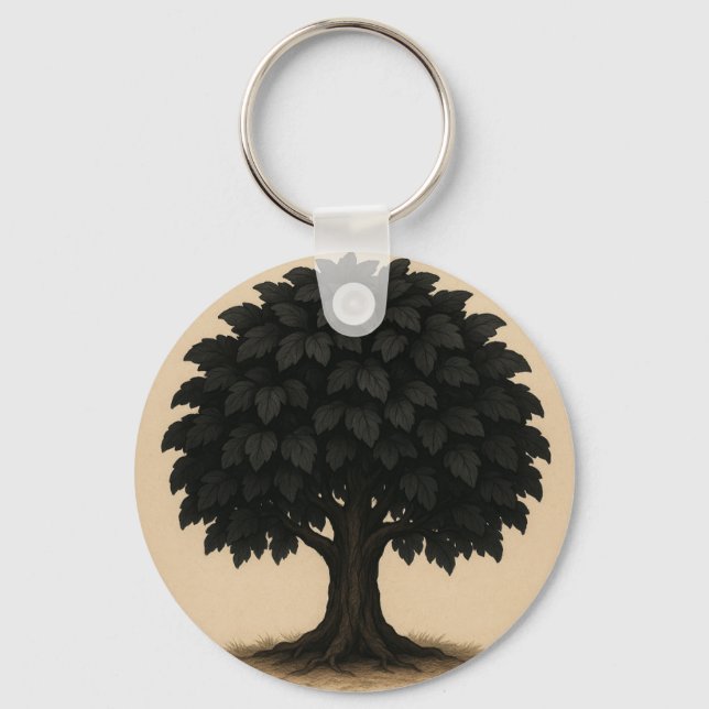 Porte-clés Black Tree Necklace – Minimal Nature Pendant (Recto)
