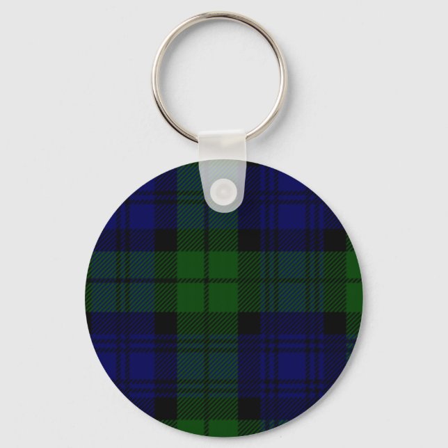 Porte-clés Black Watch Tartan bleu vert Plaid (Recto)