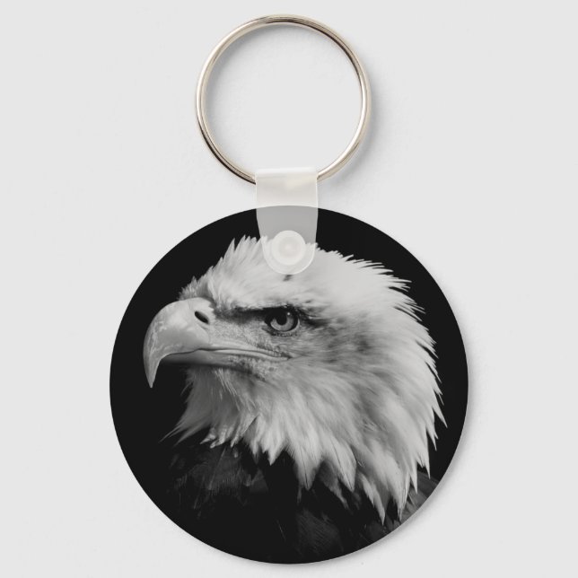 Porte-clés Black White American Eagle Leadership Motivationne (Recto)