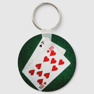 Porte-clés Blackjack 21 point - As, Ten