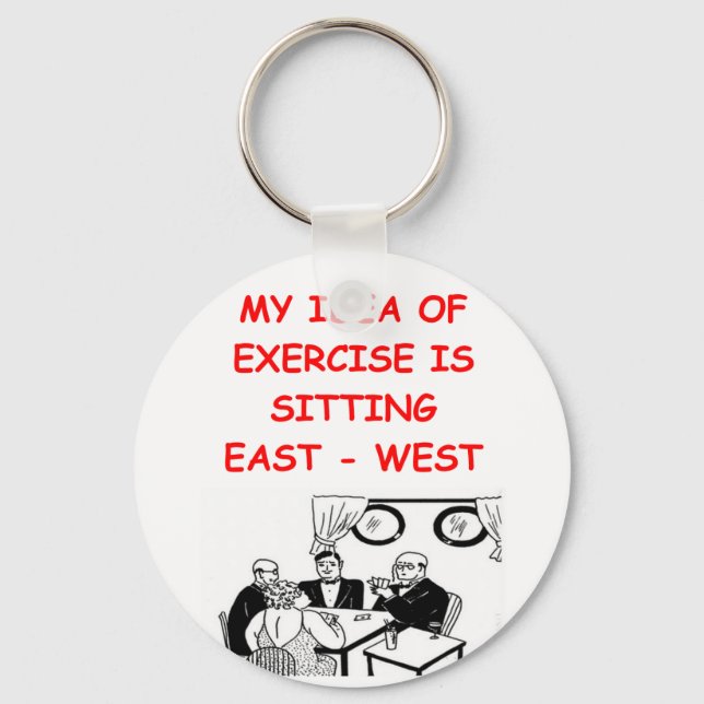 Porte-clés Blague du joueur de BRIDGE (Recto)