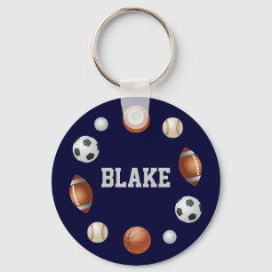 Porte-clés Blake World of Sports Name Keychain - Navy Blue