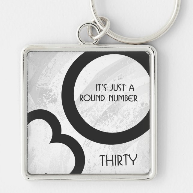 Porte-clés Blanc 30 Décennie Anniversaire (Devant)
