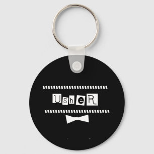 Porte-clés Blanc d'Usher sur le noir