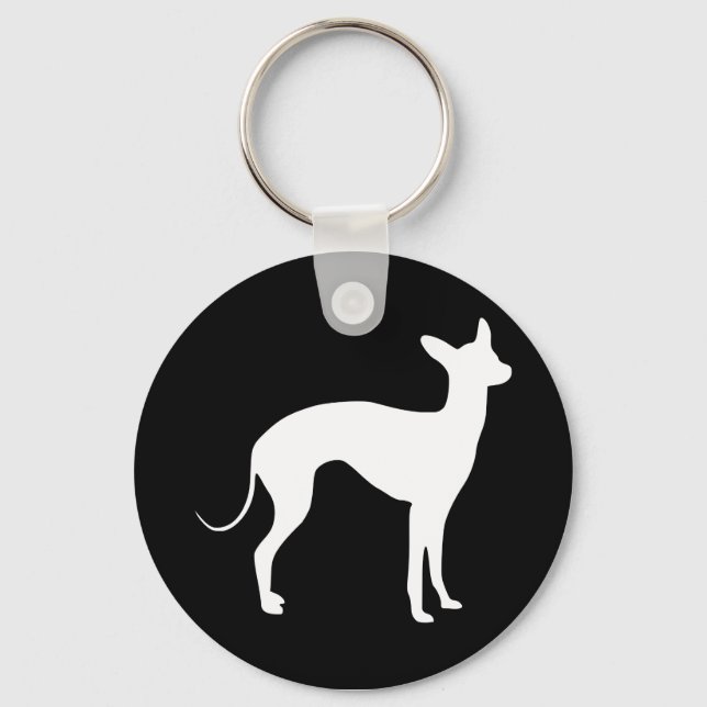Porte-clés Blanc gris italien sur noir (Recto)