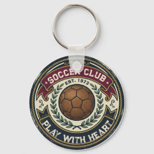 Porte-clés Blason de Club de Football Rétro Vintage en Distre