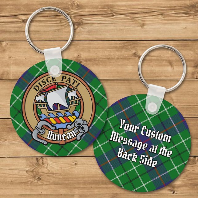 Porte-clés Blason du clan Duncan sur tartan (Créateur téléchargé)