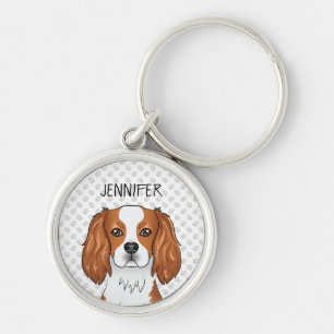 Porte-clés Blenheim Cavalier King Charles Spaniel & Nom Keyc