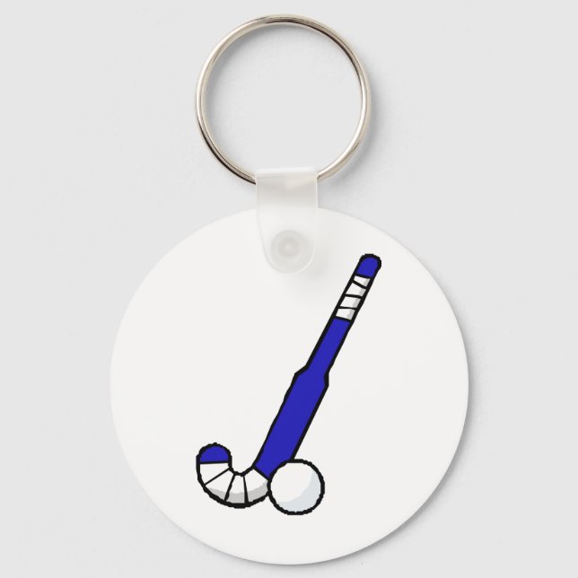 Porte-clés Bleu bâton de hockey (Recto)