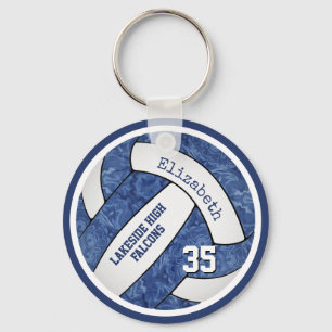 Porte-clés bleu blanc de l'école colorent le volley-ball fémi