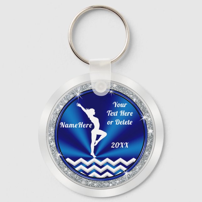 Porte-clés Bleu Blanc Personnalisé Gymnastique Cadeaux pour F (Recto)