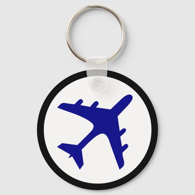 Porte-clés Bleu blanc symbole d'avion simple porte - clé (Recto)