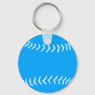 Porte-clés Bleu de porte - clé de silhouette du base-ball