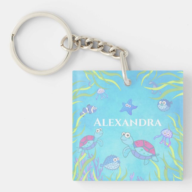 Porte-clés Bleu doux sous la mer (Devant)