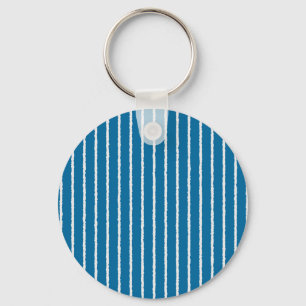 Porte-clés Bleu et blanc avec lignes inégales