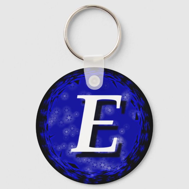 Porte-clés bleu foncé E (Recto)