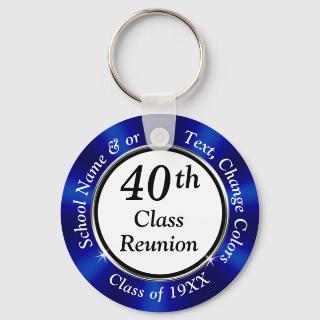 Porte-clés Bleu, noir et blanc Réunion de 40 ans lycée (Recto)