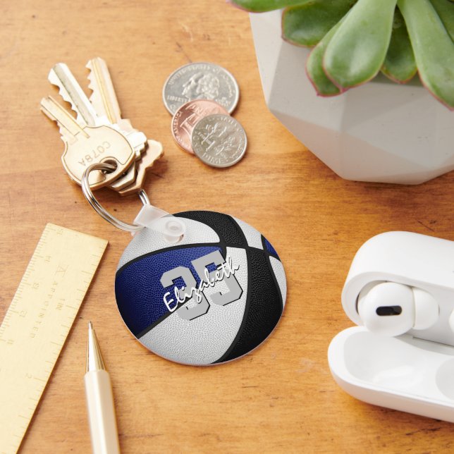 Porte-clés bleu noir maillot numéro de basket (Bureau)