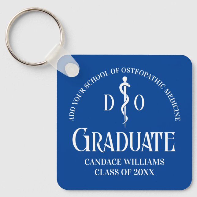 Porte-clés Bleu Ostéopathie Médicale School Graduation Cadeau (Recto)