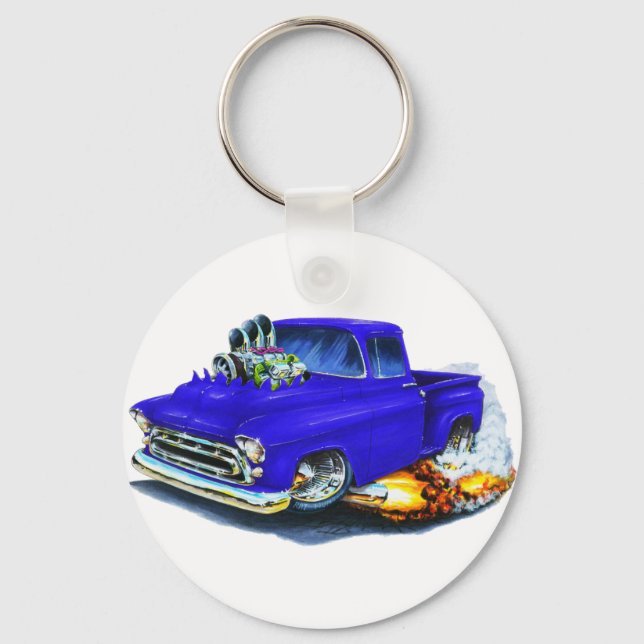 Porte-clés Bleu ramassage Chevy 1957 (Recto)