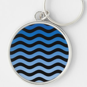 Porte-clés Bleu teintes ondulées rayures