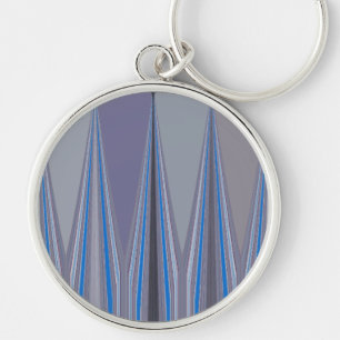 Porte-clés Bleu, violet, gris Chevron Art Imprimer
