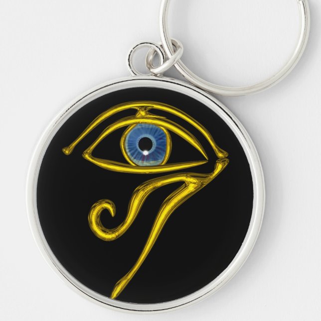 Porte-clés BLEUE TALISMAN / YEUX DE HORUS, Noir (Devant)