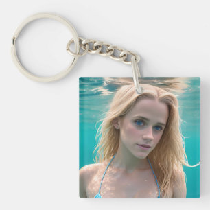 Porte-clés Blonde dans un Bikini subaquatique