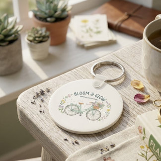 Porte-clés Bloom & Glow Vintage Floral Bicycle Spring Aesthet