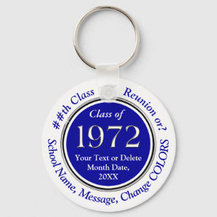 Porte-clés Blue and White, Class of 1972, Reunion Souvenirs