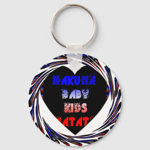 Porte-clés Blue Black Hakuna Matata Baby Kids Design.png