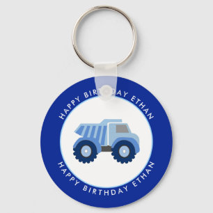 Porte-clés Blue Dump Truck Custom Birthday