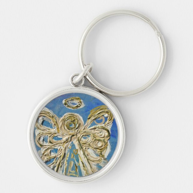 Porte-clés Blue Guardian Angel Art Custom Pendentif Porte - c (Devant)