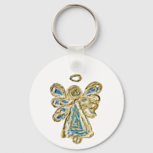 Porte-clés Blue Guardian Angel Art Porte - clé personnalisé