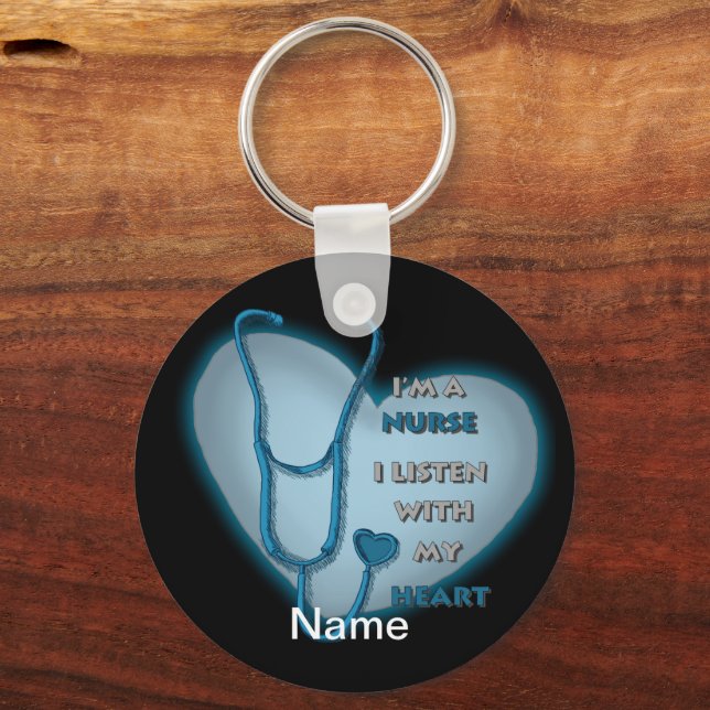 Porte-clés Blue Heart Nurse custom (Recto)