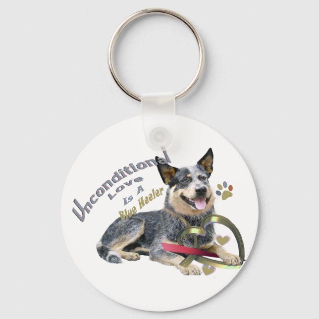 Porte-clés Blue Heeler Amour inconditionnel (Recto)