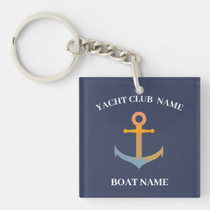 Porte-clés Blue Nautical Ancre yacht club bateau accueil à bo