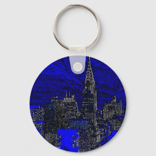 Porte-clés Blue Pop Art New York