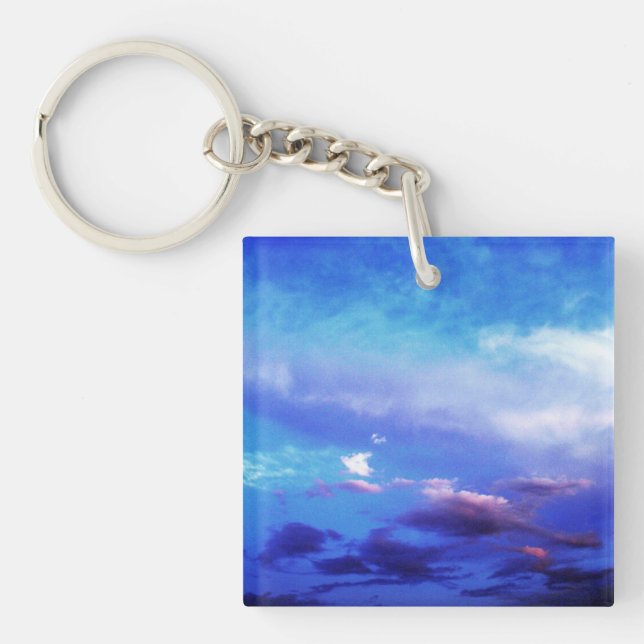 Porte-clés Blue Sky Paysage Photographie Art (Devant)
