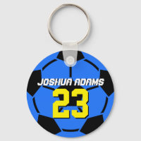 Blue Sports Team Soccer Ball Porte - clé