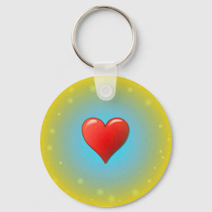 Porte-clés Blue Stars Heart Keychain
