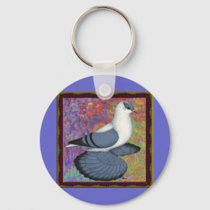 Porte-clés Blue Swallow Pigeon encadré